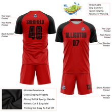 Load image into Gallery viewer, Custom Red Black Sublimation Soccer Uniform Jersey
