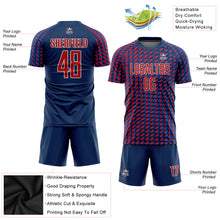 Load image into Gallery viewer, Custom Navy Red-White Sublimation Soccer Uniform Jersey
