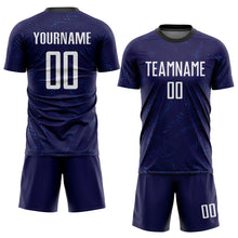 Load image into Gallery viewer, Custom Dark Purple White-Black Sublimation Soccer Uniform Jersey
