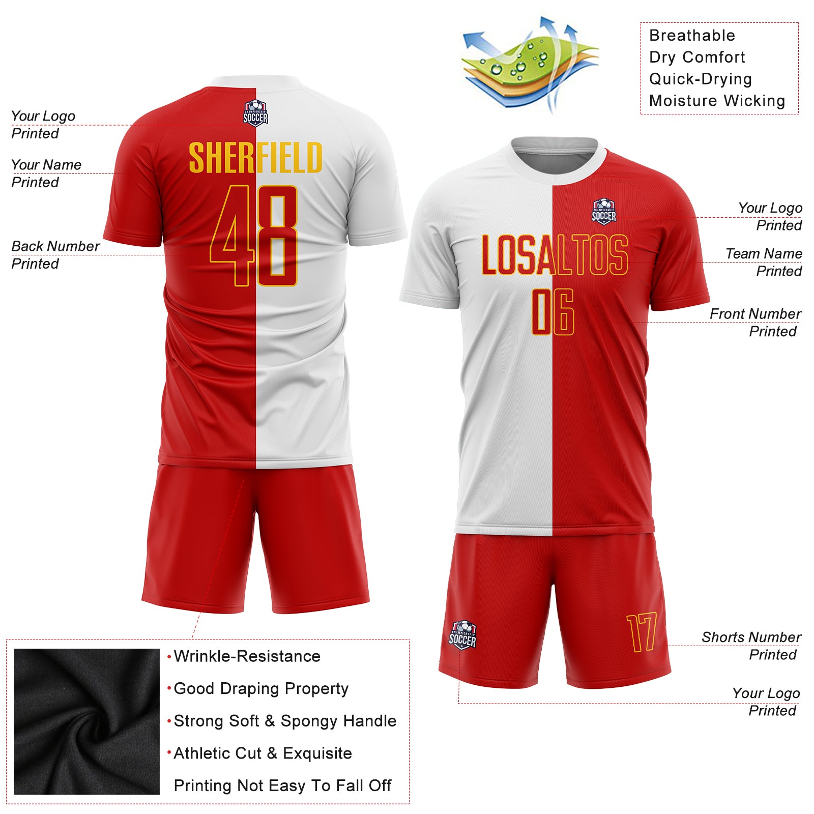 Custom Black White-Red Sublimation Soccer Uniform Jersey Fast Shipping –  FiitgCustom