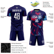 Load image into Gallery viewer, Custom Navy White-Light Blue Sublimation Soccer Uniform Jersey
