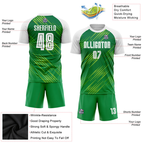 Custom Pink White-Green Sublimation Long Sleeve Fade Fashion Soccer Uniform  Jersey Fast Shipping – FiitgCustom