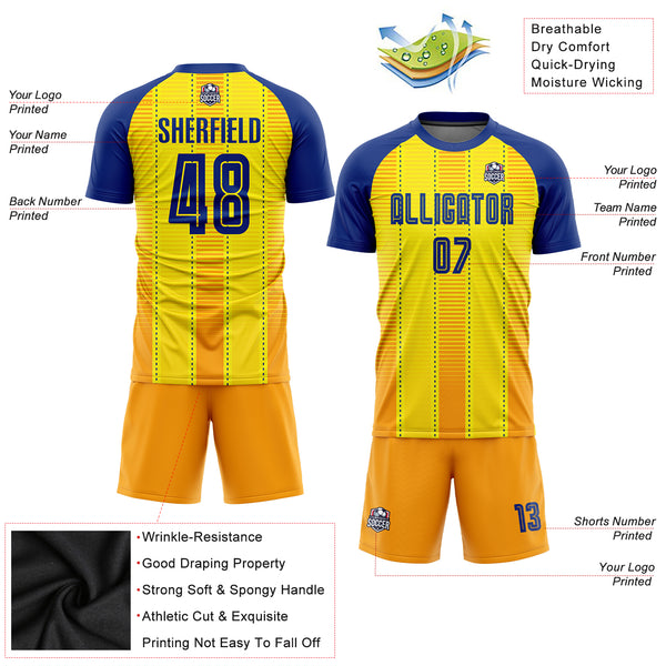 Custom Sky Blue Navy-Orange Sublimation Soccer Uniform Jersey Fast Shipping  – FiitgCustom