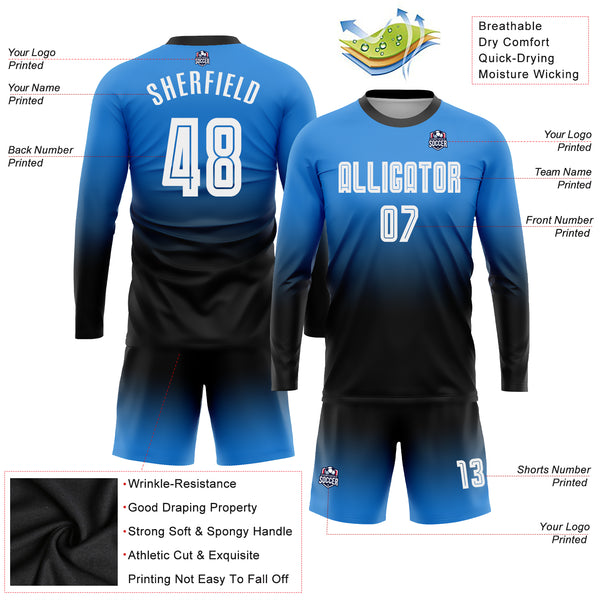 Custom Orange White-Brown Sublimation Long Sleeve Fade Fashion Soccer  Uniform Jersey