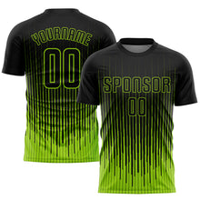 Load image into Gallery viewer, Custom Neon Green Black Sublimation Soccer Uniform Jersey
