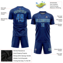 Load image into Gallery viewer, Custom Navy Royal-Gold Sublimation Soccer Uniform Jersey
