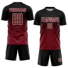 Load image into Gallery viewer, Custom Black Crimson-Cream Sublimation Soccer Uniform Jersey
