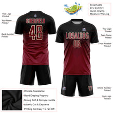 Load image into Gallery viewer, Custom Black Crimson-Cream Sublimation Soccer Uniform Jersey
