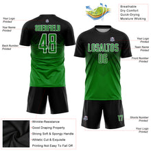 Load image into Gallery viewer, Custom Black Grass Green-White Sublimation Soccer Uniform Jersey
