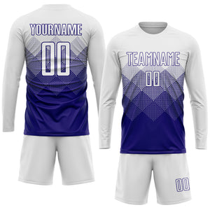 Custom White Dark Purple Sublimation Soccer Uniform Jersey