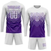 Load image into Gallery viewer, Custom Purple White Sublimation Soccer Uniform Jersey
