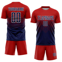 Load image into Gallery viewer, Custom Red Navy-White Sublimation Soccer Uniform Jersey
