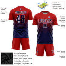 Load image into Gallery viewer, Custom Red Navy-White Sublimation Soccer Uniform Jersey
