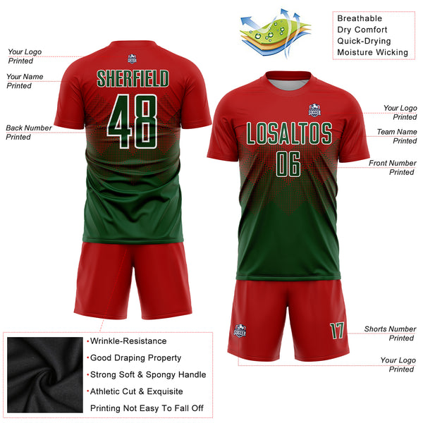 Mexico Soccer Jersey White - Green & Red Stripe Soccer Futbol Mens Size  Med New
