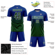 Load image into Gallery viewer, Custom Royal Green-White Sublimation Soccer Uniform Jersey
