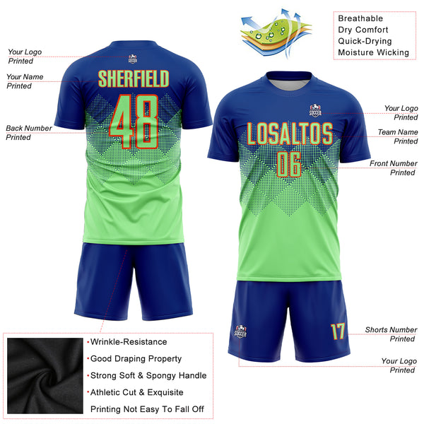 Custom Neon Green Green Sublimation Soccer Uniform Jersey