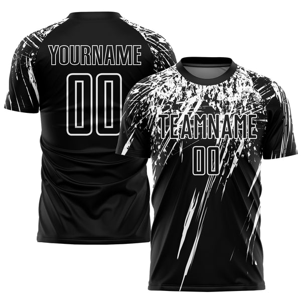 Custom Silver Black-White Mesh Drift Fashion Football Jersey – FiitgCustom