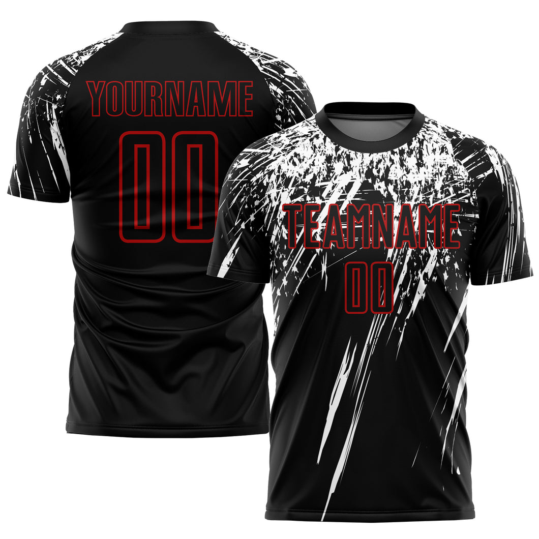 Cheap Custom Gold Black-Red Sublimation Soccer Uniform Jersey Free