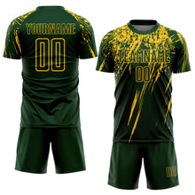 Load image into Gallery viewer, Custom Green Yellow Sublimation Soccer Uniform Jersey
