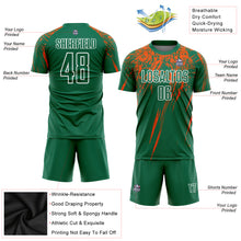 Load image into Gallery viewer, Custom Kelly Green Orange-White Sublimation Soccer Uniform Jersey
