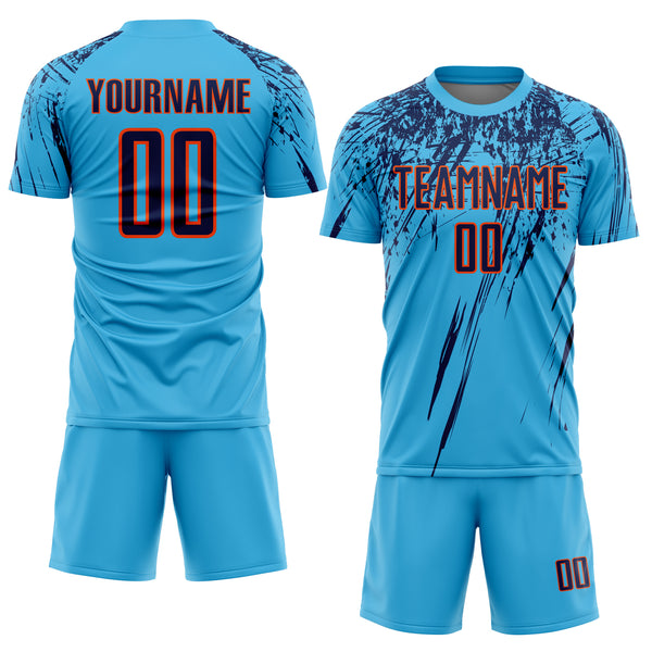 Custom White Black-Light Blue Sublimation Soccer Uniform Jersey Fast  Shipping – FiitgCustom