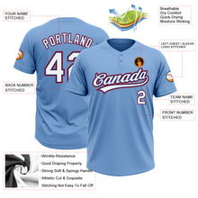 Load image into Gallery viewer, Custom Light Blue White Royal-Red Two-Button Unisex Softball Jersey
