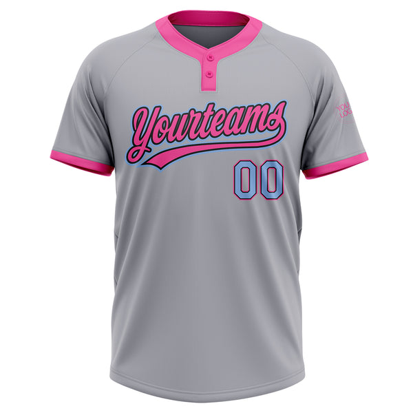 Custom Black Pink-Light Blue Hockey Lace Neck Jersey Fast Shipping –  FiitgCustom