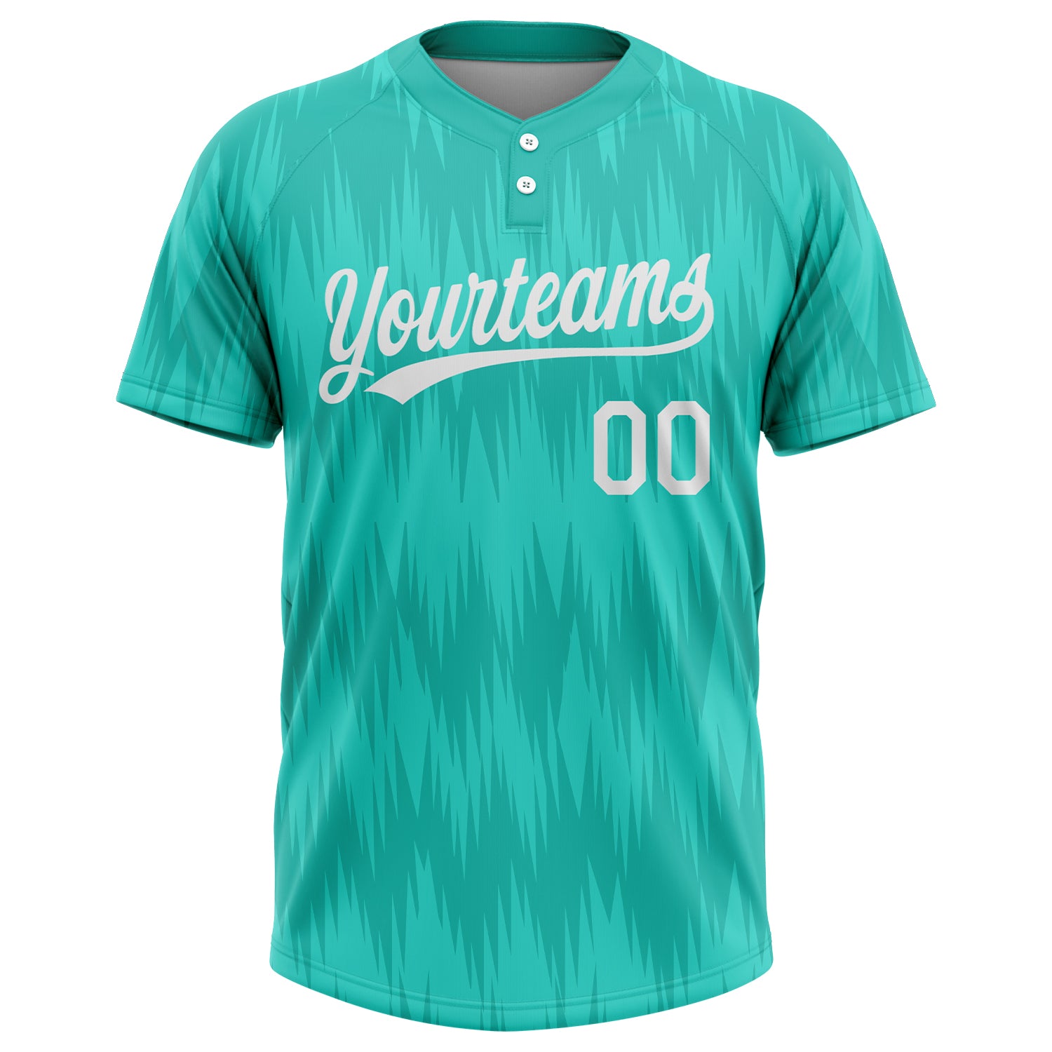 Custom Gold Green-White 3D Pattern Two-Button Unisex Softball Jersey