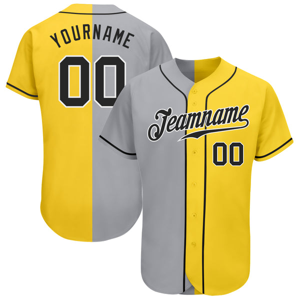 Custom Black Gold-White Authentic Baseball Jersey Discount