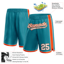 Load image into Gallery viewer, Custom Teal White-Orange Authentic Basketball Shorts
