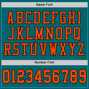 Custom Teal Orange-Black Mesh Authentic Football Jersey