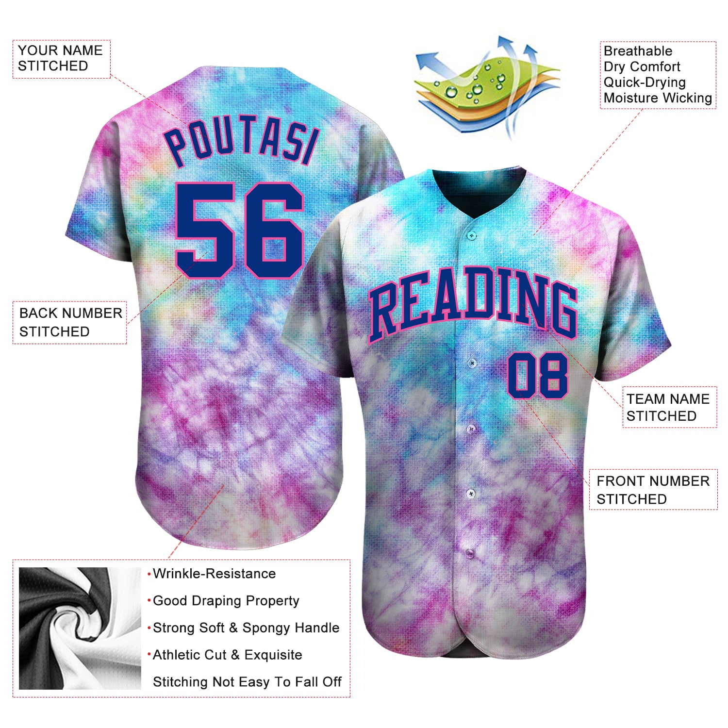 Custom White Purple-Pink Authentic Baseball Jersey Discount