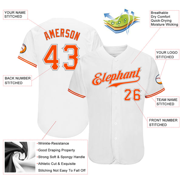 Custom Logo Name Number Texas Orange Pinstripe Baseball Jersey