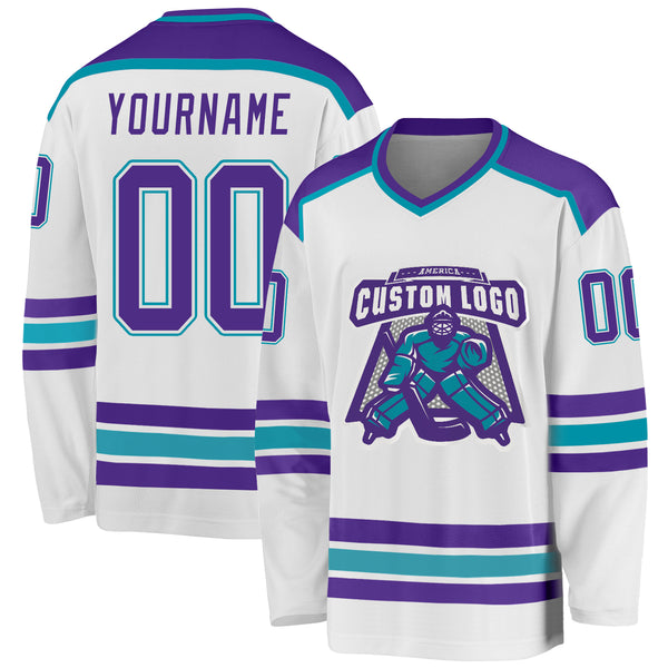 Cheap Custom Cream Blue-Black Hockey Jersey Free Shipping