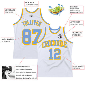 Custom Royal White-Light Blue Authentic Throwback Basketball Jersey