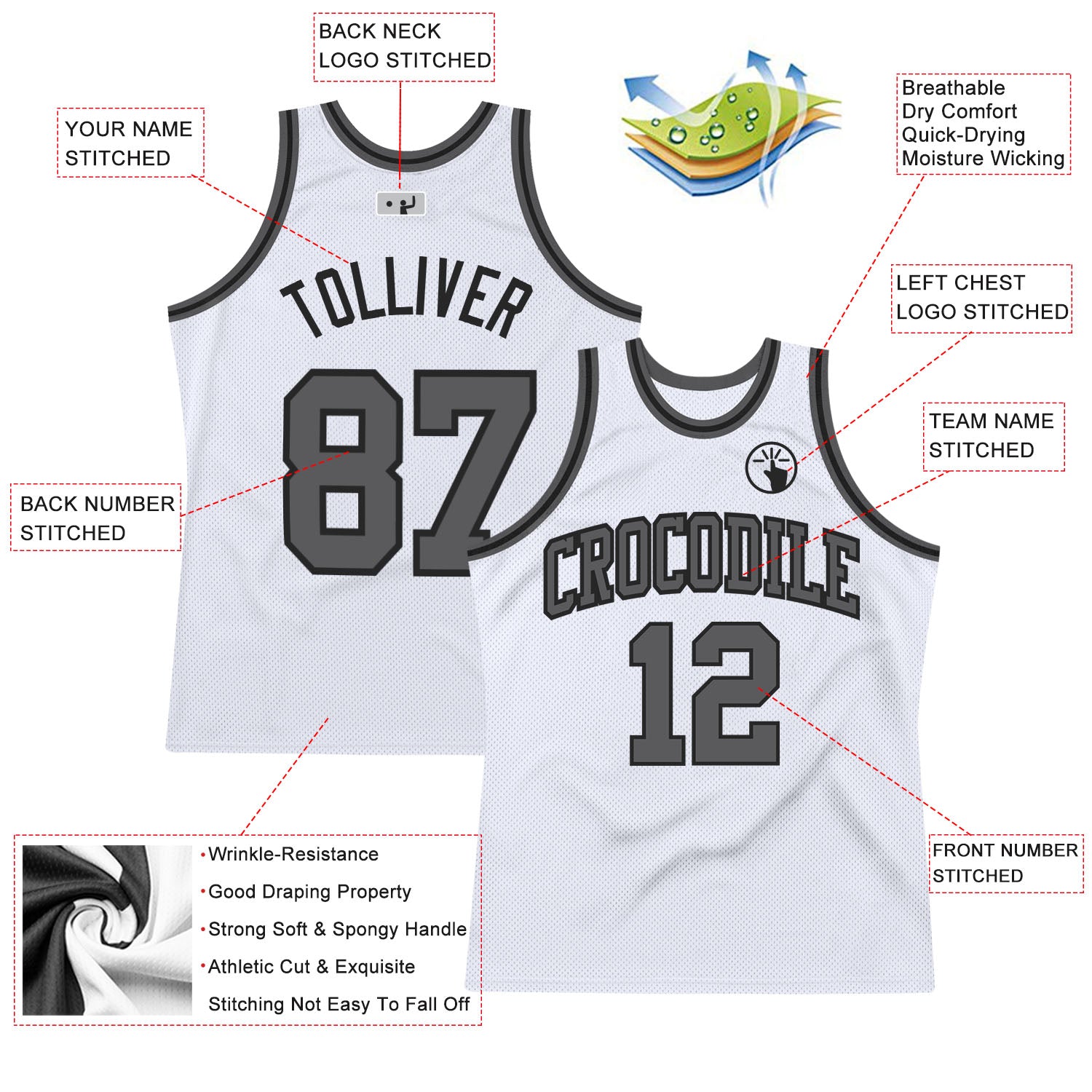 Custom White Black V-Neck Basketball Jersey – FiitgCustom