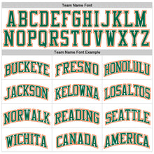 Load image into Gallery viewer, Custom White Kelly Green Pinstripe Kelly Green-Orange Authentic Basketball Jersey
