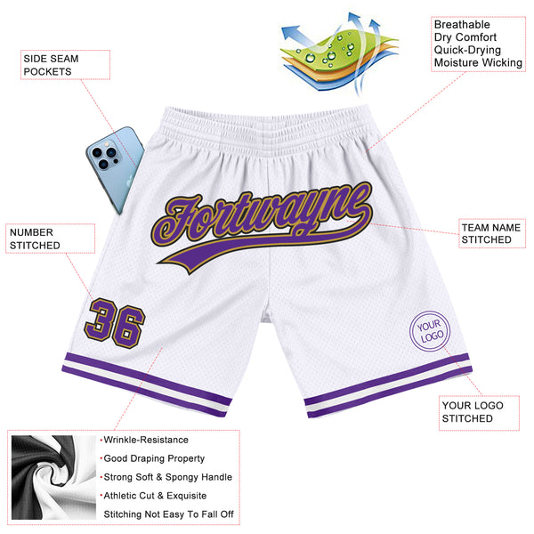 Custom Purple Purple-Old Gold Authentic Throwback Basketball Jersey