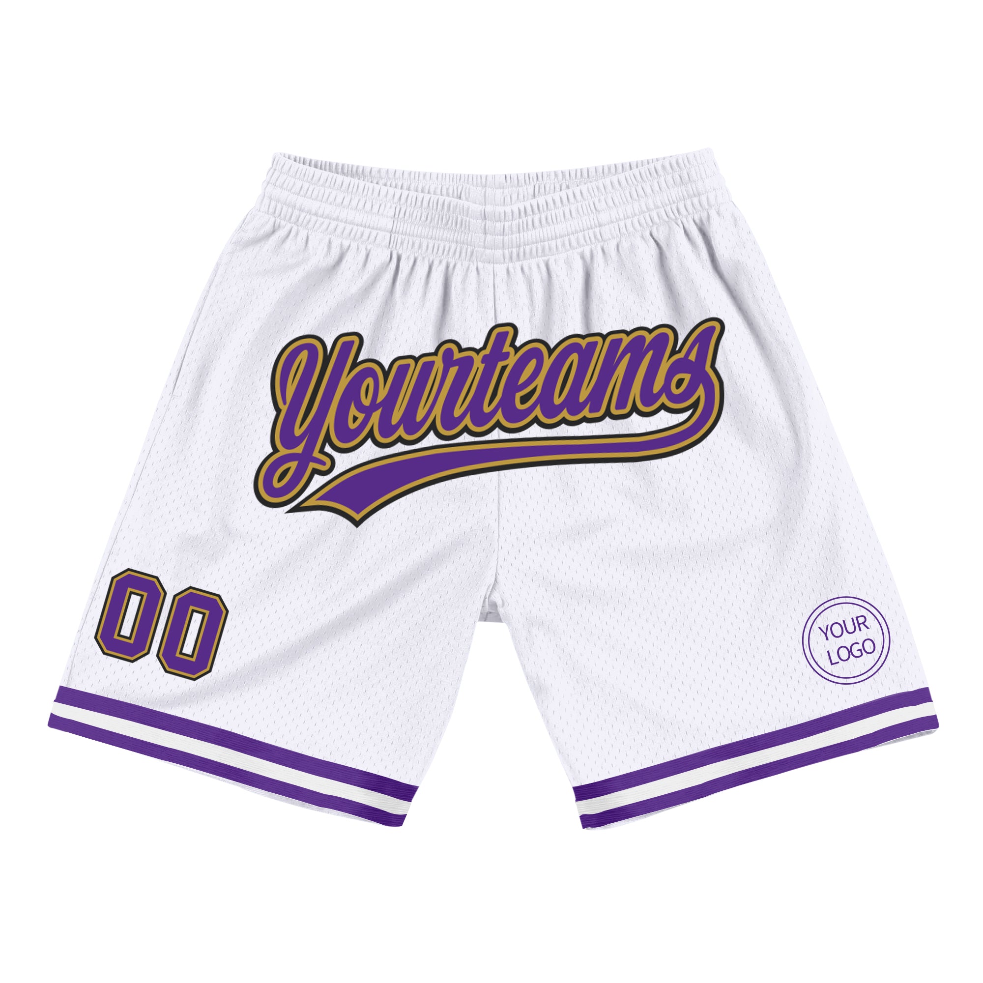 Cheap Custom Black Purple-Gold Authentic Throwback Basketball