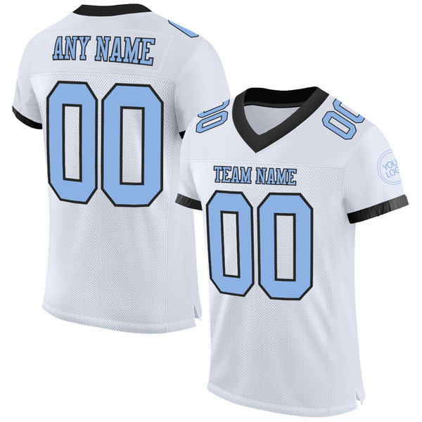 Custom Light Gray Light Blue-White Mesh Authentic Football Jersey Discount