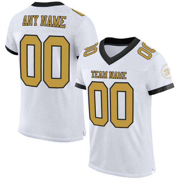 Custom Black Vegas Gold-White Authentic Football Jersey Preschool Size:M