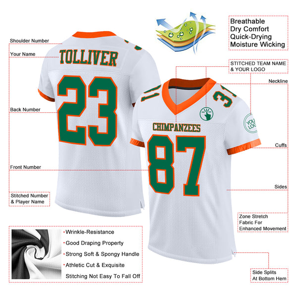 High Quality Football Jersey Green And Orange Soccer