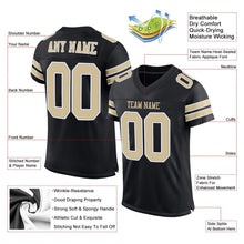 Load image into Gallery viewer, Custom Black Vegas Gold-White Mesh Authentic Football Jersey
