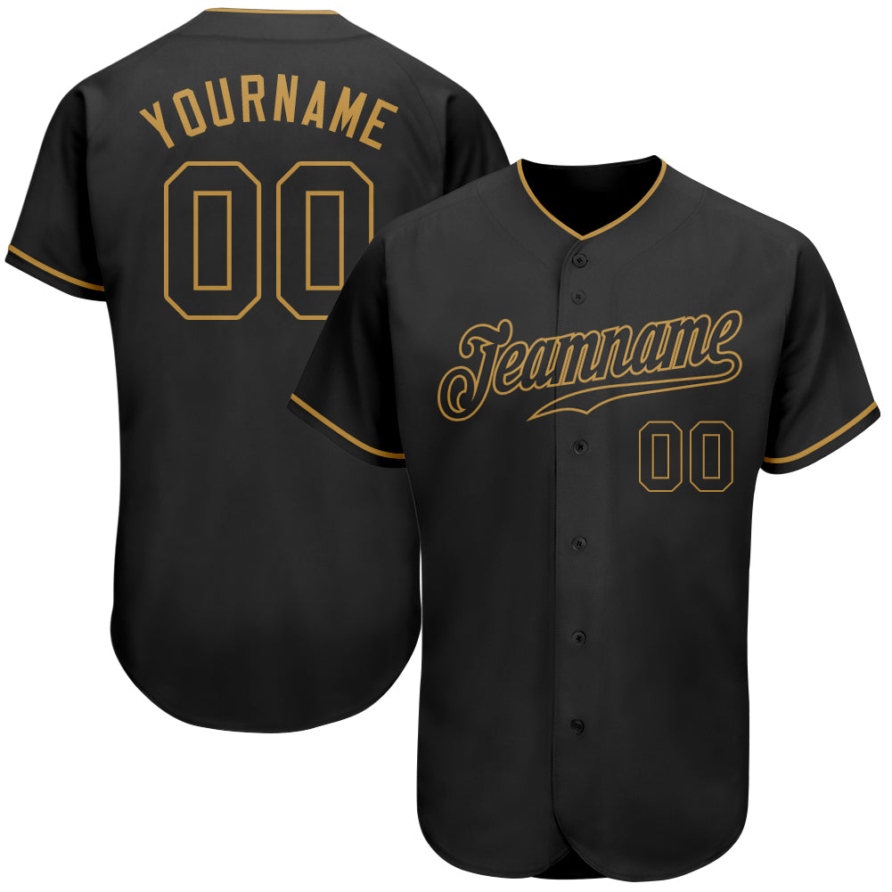 Custom Gold Brown Pinstripe Brown-White Authentic Baseball Jersey Discount