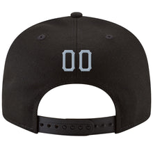 Load image into Gallery viewer, Custom Black Light Gray-White Stitched Adjustable Snapback Hat
