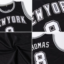 Load image into Gallery viewer, Custom Black White-Gray Authentic Throwback Basketball Jersey
