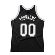 Load image into Gallery viewer, Custom Black White-Gray Authentic Throwback Basketball Jersey
