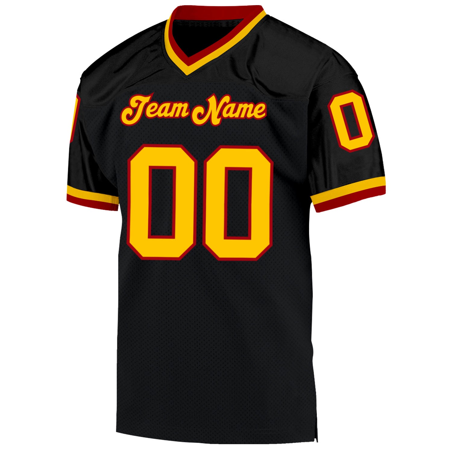 Custom Red Old Gold-White Mesh Authentic Football Jersey – FiitgCustom