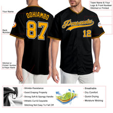 Load image into Gallery viewer, Custom Black Gold-White Authentic Baseball Jersey
