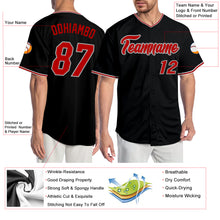 Load image into Gallery viewer, Custom Black Red-Gray Authentic Baseball Jersey
